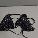 Floerns Women's Polka Dots Halter Bikini Top Sexy Triangle Beach Vacation Bathing Suit Swimsuit Tops (Black, S)
