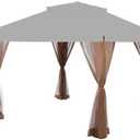 Garden Winds Custom Fit Replacement Canopy Top Cover Compatible with The Crown Shades 13' X 13' Pop Up Gazebo - Upgraded RIPLOCK 350 Fabric - Netting Set and Frame Not Included - Slate Gray