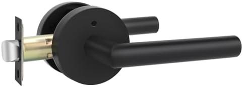 goldenwarm Black Door Handles Interior, Privacy Matte Black Interior Door Handles, Heavy Duty Zinc Alloy Black Door Lever for Bedroom and Bathroom (1 Pack)