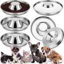 Zopeal 6 Pcs Stainless Steel Puppy Bowls 13.4'' Puppy Feeder Dog Water Food Feeding Bowl for Multiple Weaning Small Dogs Cats, Pet Eating at The Same Time, Cylinder Style