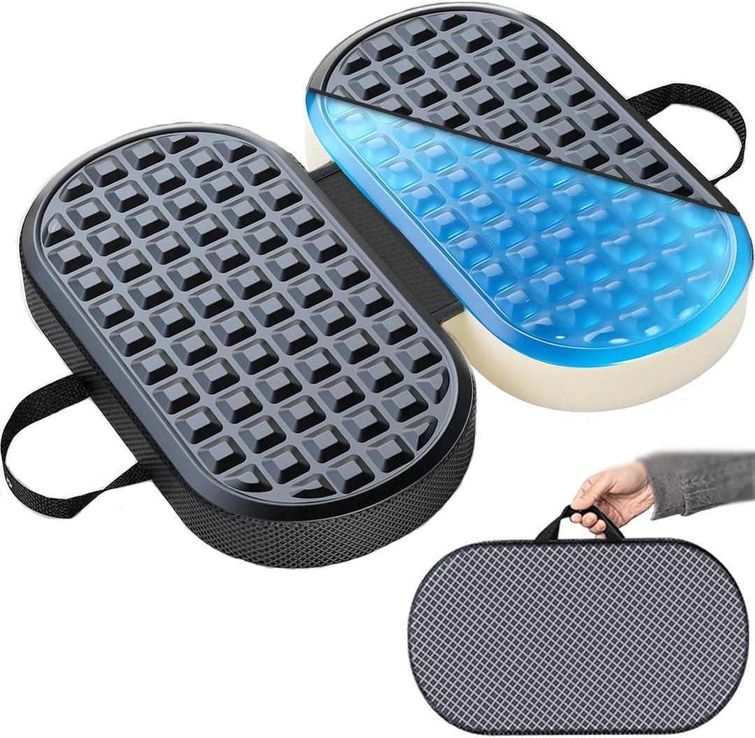 Travel Seat Cushion For Airplane, Cooling Memory Foam Seat Cushion For Long Flights, Stadium Portable Seat Cushion For Various Sports Events, Folding Chair Pads For Car, Kayaking, Camping, Bleachers
