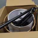 UpgradedDimmable Boho Floor Lamp for Living Room, Modern Swing Arm Floor Lamp with Rattan & Fabric Shades, Black Rattan Standing Lamp with 11W Bulb, Farmhouse Adjustable Tall Lamp for Bedroom Office