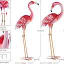 Natelf Pink Flamingo Yard Decorations, Metal Garden Statues and Sculptures, Standing Bird Lawn Ornaments for Patio Backyard Pond Decorations Set of 2, 12.01 Inches