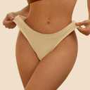 DEANGELMON Seamless Thongs for Women Comfortable Low Rise Underwear No Show Thong Panties Stretch Multiple Pack (XL)