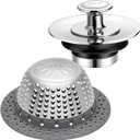 LEKEYE Shower Drain Hair Catcher | Bathtub Stopper/Shower Drain Cover/Drain Protector for Bathtub and Bathroom (Grey Silver)