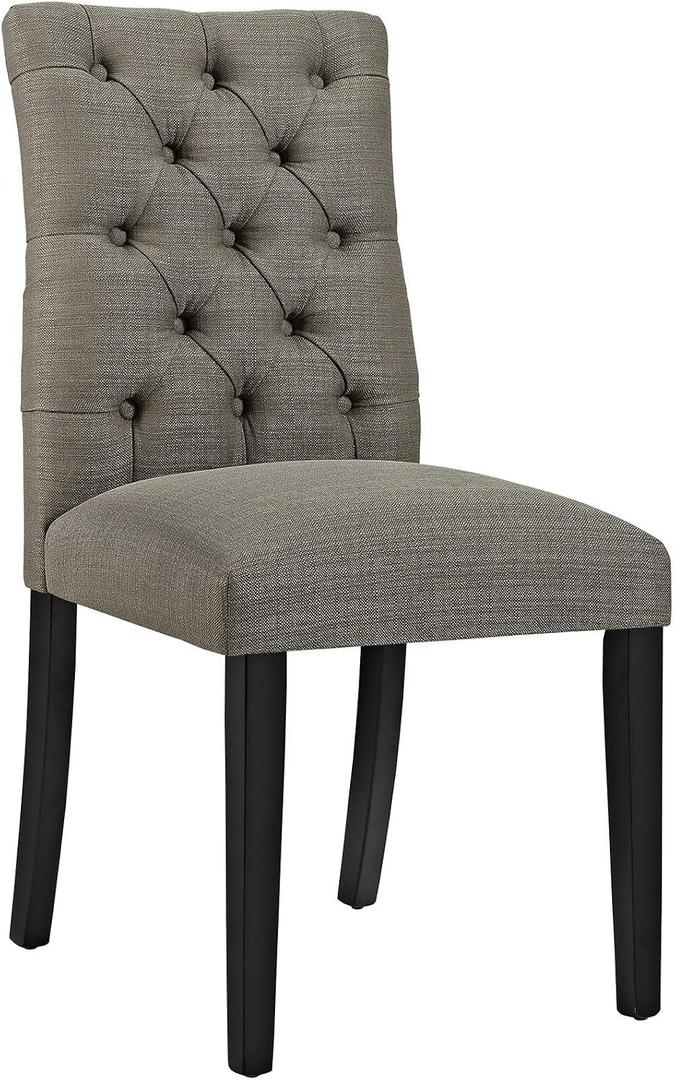 Modway MO- Duchess Modern Tufted Button Upholstered Fabric Parsons, Dining Chair, Granite, One Dining Chair, 18.5"D x 24.5"W x 37.5"H