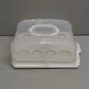 FEOOWV 2in1 Cupcake Carrier and Cake Keeper with Lid, Rectangle Pie Carrier, Large Portable Storage Container for Storing 12 Cupcakes or 1 Large Cake (White)