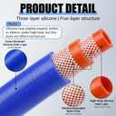 Outus 1-1/4" Id, 25ft Silicone Heater Hose,Coolant Radiator Hose, Blue, 1