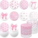 Namalu 48 Pcs Pink Bow Coquette Mini Pocket Mirrors Breast Cancer Awareness Inspirational Christian Gifts Bulk for Women Portable Round Makeup Mirror Church Religious Party Favors(Cute Style)