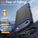 Case Compatible with iPhone 17 Air Case Heavy Duty Shockproof 3-Layer Full-Body Protection Rugged Cover [Compatible with Magsafe] (Black/Blue)