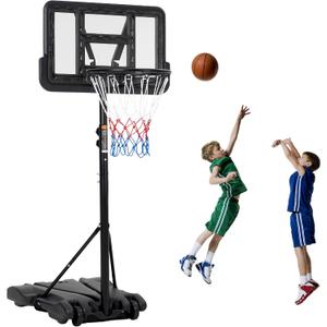 Kids Basketball Hoop,Outdoor Portable Adjustable Basketball Goal System w/ 2 Wheels, 5-7 FT Swimming Pool Basketball Hoop Outdoor 28in Backboard with Enlarged Base for Kids/Adults Indoor Outdoor 3+