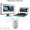Rapoo M300G Silent Wireless Mouse, Bluetooth Mouse for Laptop, 2.4GHz with USB Receiver, 2400 Adjustable DPI Optical Tracking, 1 Year Battery Life, Compatible with PC, Grey