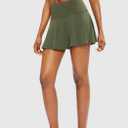 SANTINY Pleated Tennis Skirt for Women with 4 Pockets Women's High Waisted Athletic Golf Skorts Skirts for Running Casual (Green)