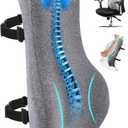 24'' Tall Back Support Pillow Fully Support Entire Back and Shoulder for Pain Relief and Comfort, Memory Foam Back Cushion for Back Rest, Ideal for Executive Office Chair, Computer & Gaming Chair (Light Gray)