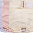 wegreeco Washable Reusable Premium Dog Diapers,Pack of 3,Small Dog Puppy & Doggy Diapers Female,Dog Period Panties Diapers Female in Heat Morandi-3 M (Medium (12"-15" Waist))