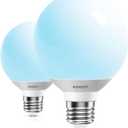 3 x G25 LED Globe Light Bulbs,120V 5W(60W Equivalent), 5000K CRI85+ Daylight Bathroom,E26 Base,Eye-Friendly Vanity Round, Perfect for Vanity Makeup Mirror, Non-Dimmable (2 Pack)