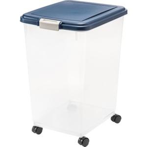 IRIS USA Dog Food Storage Container, Up to 54 lbs, Navy/Pearl, Made in USA