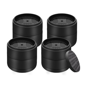 Furniture Risers Bed Risers Heavy Duty 1 inch, 2 inch, 3 inch, 4 inch Round Adjustable Bed Lifts Riser for Desk Legs Table Couch Sofa Chair Refrigerator Washing Machine (1+1 Inch, Black, 4 Pack )