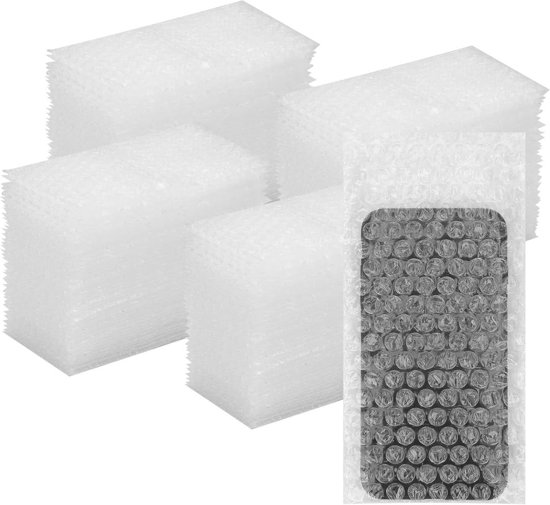 200Pack Bubble Out Bags 4"x 8" Clear Bubble Pouch Bags, Bubble Cushioned Pouches for Moving, Shipping and Storage, Double Walled Cushioning Pouch Bags Thickening Shockproof Foam Bags