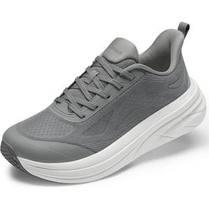 Men's Foot Shape Toe Box Running Shoes Comfortable Slip on Walking Shoes for Men Cushioned Athletic Tennis Shoes Men with Rubber Outsole (Dark Grey, 10.5)