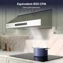 CIARRA Under Cabinet Range Hood 30 inch with Ducted/Ductless Stove Hood Vent with 2-Level LED Light for Kitchen, Stainless Steel, Gesture & Touch Control, Easy to Install