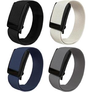 Yeahxing 4 Packs Stretchy Nylon Band for Whoop 4.0 - Sports Straps for Women Men, Soft, Comfort, Breathable, Easy to Use and Adjustable (24cm)