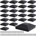 Goovilla 4x4 Post Caps Black(Actual 3.5" x 3.5"), 24 Pack Fence Post Caps with 48 Screws and Easy Installation, Sturdy Waterproof Plastic Deck Post Caps with Frosted Finishing Touch, Protect Wood Post