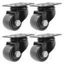 FactorDuty 1.5 inch Heavy Duty Polyurethane Caster Wheels Double Ball Bearing Industrial Grade Solid Low Profile Smooth and Silent 800LB Capacity Pack of 4