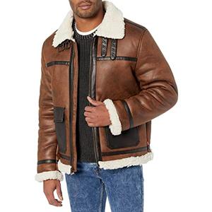 Levi's Men's Faux Shearling Rancher Aviator Jacket, Brown, X-Large