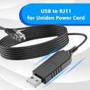 USB to RJ11 Cable for Uniden R8,R7,R4w,R8w,R4,R3,DFR9,etc. - for Uniden Radar Detector Power Cord 6.5FT