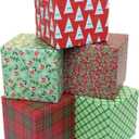 Global Printed Products Holiday Shipping Boxes (Pack of 5 - Traditional Patterns - 6"x6"x6")