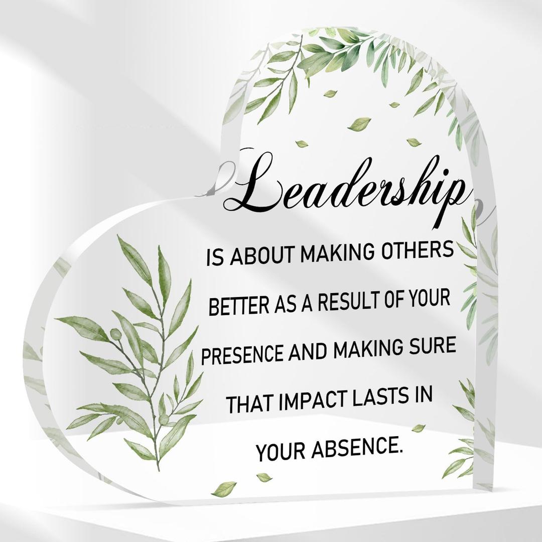 Leadership Gifts Desk Decor for Men Women, 4 Inch Difference Maker Plaque Office Decorations for Leader Boss Mentor