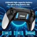 Wireless Controller for PS5 with RGB LED,TURBO, Dual Vibration, 6 Axis Gyro Sensor, Touchpad, Ergonomic for Playstation 5 Controller, Compatible with PlayStation 5/PC/Mac, Anti-Slip Black and White