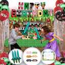 73Pcs Pixel Birthday Party Decorations for Boys, Pixel party supplies Kit, Gaming-Themed Birthday supplies Set including Banner, Tablecloth, Sword Foil Balloons, Cupcake Toppers.