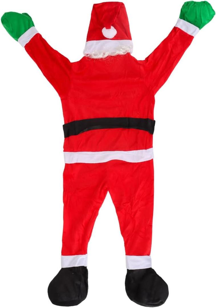 Christmas Hanging Santa Decoration Climbing Santa Claus Climbing Hanging Santa Claus Suit Indoor Outdoor Christmas Ornaments Christmas Decor for Gutter/Roof/Chimney/Window/Car/Christmas Tree (3.6 FT) (Red)