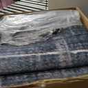 YIHOUSE 9x12 Blue Grey Distressed Plaid Area Rug for Living Room