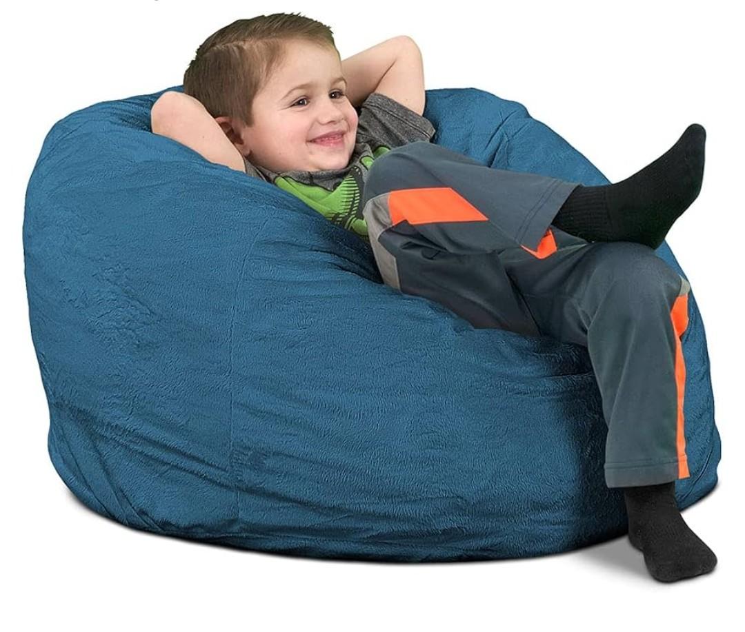 ULTIMATE SACK | 3 Ft Bean Bag Chair Replacement Cover Only | Cloud Suede | Removable Washable Cover only, Navy Suede