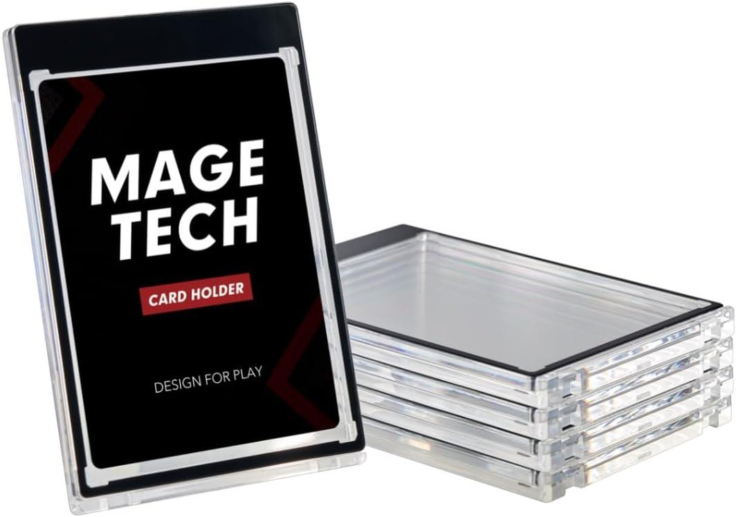 35pt Card Holder for TCG Games - Holds Sleeved Cards, UV Protection, Clear Display Case for MTG, PTCG, OPCG, Lorcana & More - Black (5ct)