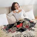 GEEMBI Anniversary Couples Gifts for Women Men - Fleece Throw Blanket for Couch Bed 50x60 in - Wedding Anniversary Birthday Gifts for Boyfriend Girlfriend Her Him Wife Husband, Gothic Blanket (Vintage Gothic - Favorite Weirdo)