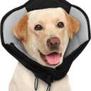 AOFITEE Dog Cone - Soft Cone for Dogs After Surgery, Comfy Cones for Large Dogs to Stop Licking, Adjustable Soft Dog Cone Collar, Elizabethan Pet E-Collar for Wound Healing, Black Large
