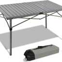 Portable Outdoor Camping Table, Oversize Aluminum Roll Up Lightweight Folding Table for Picnic, Barbecue, Beach, Tailgating, Party, Backyard, Indoor and Outdoor, Stable and Durable