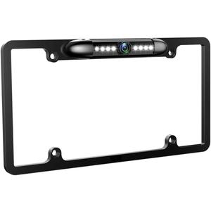 License Plate Backup Camera HD Night Vision Rear View Camera with 8 LEDs 170 Viewing Angle Waterproof Backup Rear Camera for Cars
