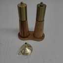Gold Salt and Pepper Grinder Mill Set With Wood Base, Free Gold Funnel,Stainless Steel Manual Salt Shaker and Pepper Mill,Adjustable Thickness,Suitable For Kitchen (Salt & Pepper Grinder)