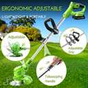 Electric Weed Wacker Cordless,3 in 1 Weed Eater Battery Powered Brush Cutter String Trimmer Edger,with 2 * 2000mAh Battery and Charger Metal Blade,Stringless Weed Trimmer for Garden and Yard Lawn