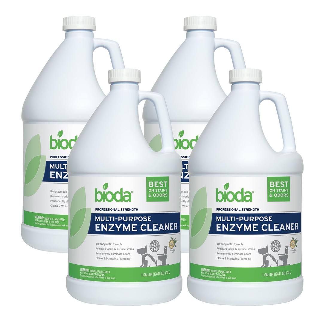 Bioda Probiotic Enzyme Cleaner & Deodorizer, Professional Strength, 4 Pack
