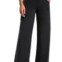 Promover Wide Leg Pants Woman Yoga Pants with Pockets Stretch Loose Casual Lounge Sweatpants Petite/Regular/Tall, Size  L
