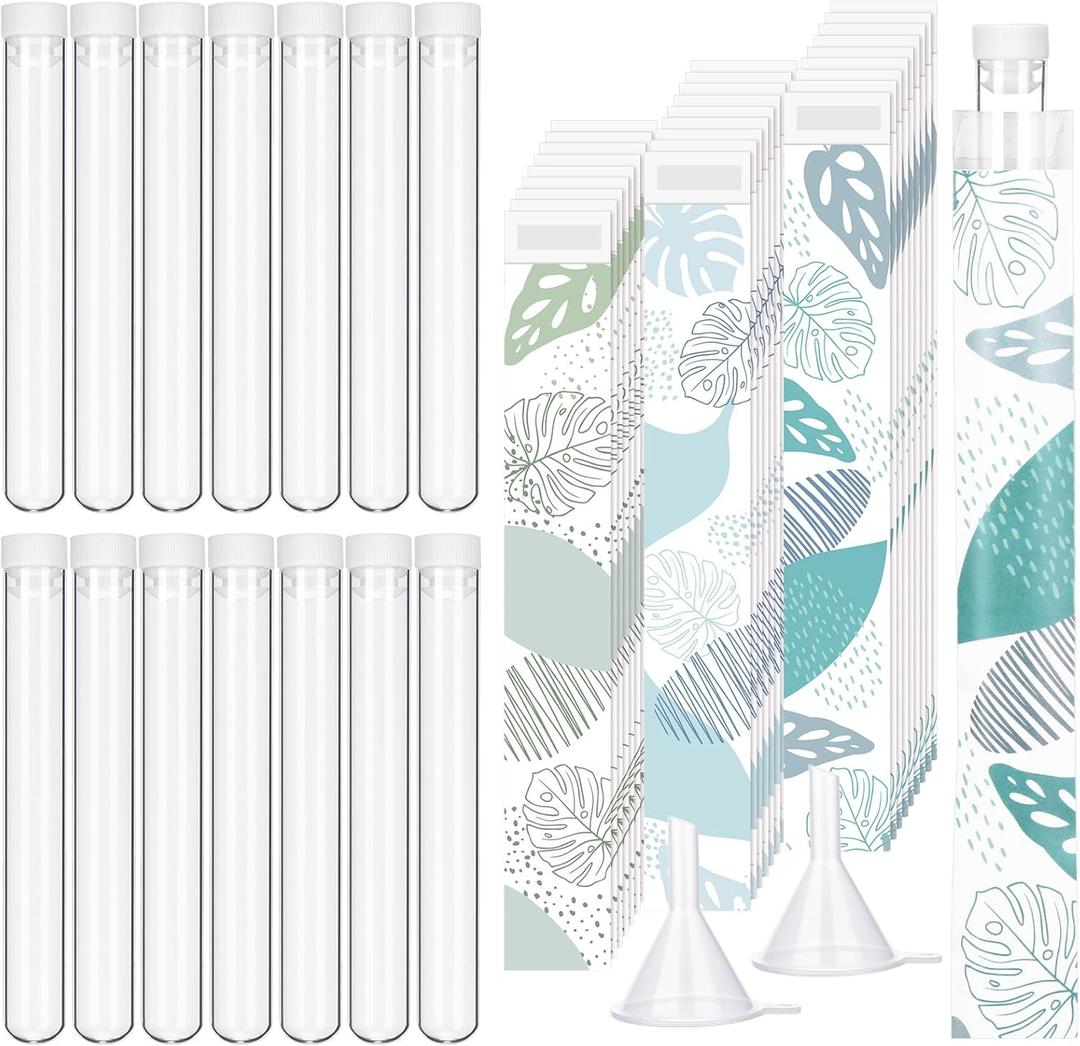 38 Pcs Tampon Flask Set Included Tube Flasks Containers for Women Tampon Reusable Wrappers(Light Style)