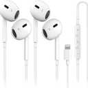 Nvnceiw 2-Pack MFi Certified Wired Earbuds for iPhone, Built-in Mic & Volume Control, Noise Reduction, Compatible with iPhone 14/13/12/11/X/8/7/SE/Pro/Max/Plus, All iOS Systems
