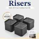 EclatBain Bed Risers Furniture Risers Heavy-Duty Rectangular Adjustable Block Lift to 3 inches and 4.3 inches Desk, Sofa, Chair Legs, Refrigerator, Washing Machine Support up to 4000 pounds