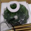 Glass Floor Lamp for Living Room, 70 Tall Lamp Adjustable Height Vintage Standing Lamp with Green Glass Lampshade Pedal Switch Flower Floor Light for Bedroom Study Room Corner Art Decor